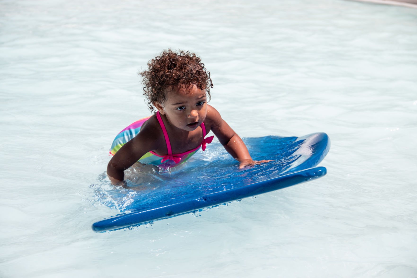 First day of swimming at Harmon Pool